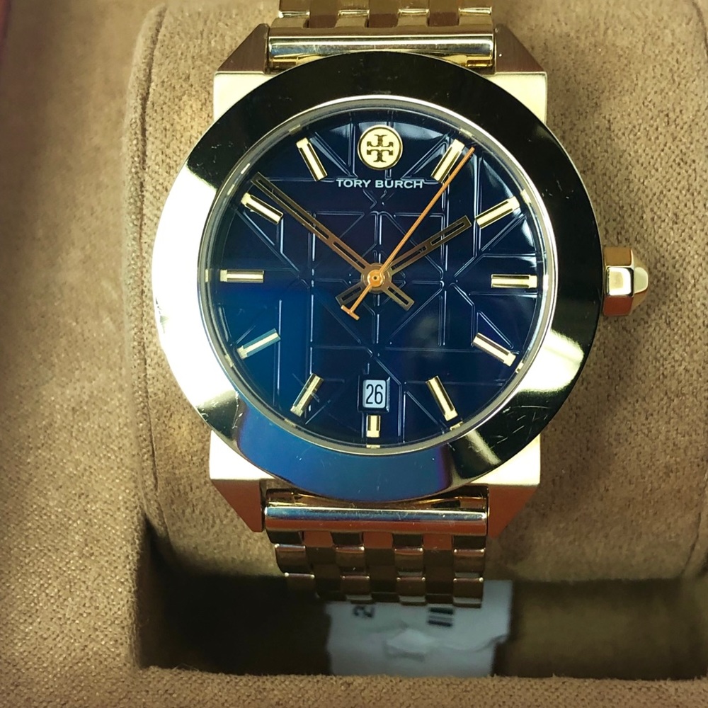 Tory Burch Whitney Gold & Navy Watch